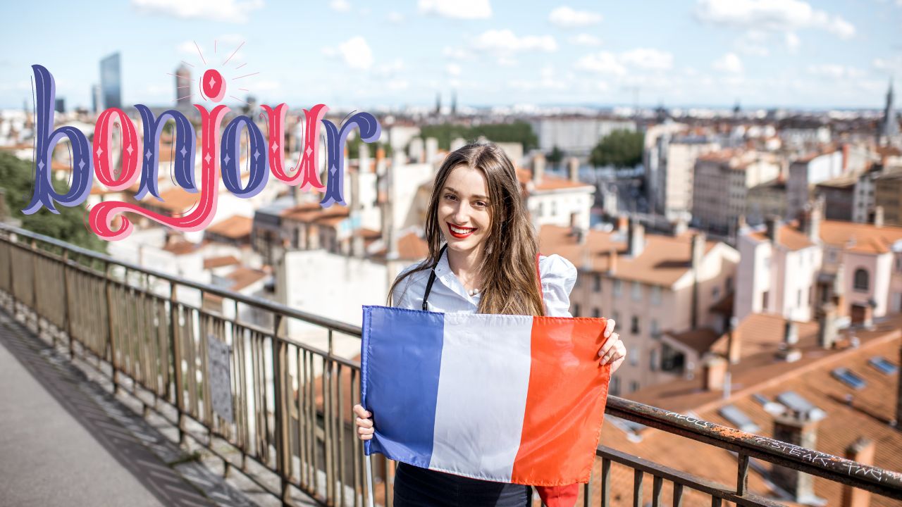 chica bandera francia aprender frances