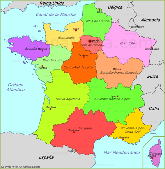 Mapa Politico De Francia En 2023 Mapa De Francia Francia Mapa Politico ...